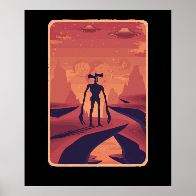 Siren Head Costume for Kids Boys Space Alien UFO Poster (Front)