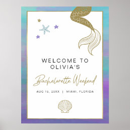 SIREN Mermaid Tropical Bachelorette Party Welcome  Poster