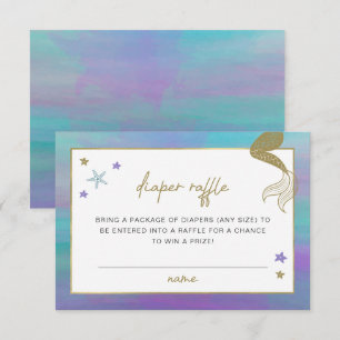 SIREN Mermaid Tropical Beach Diaper Raffle Ticket Invitation