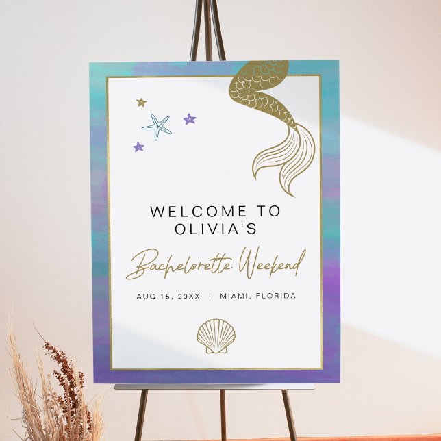 SIREN Modern Mermaid Last Splash Bachelorette Foam Board (Creator Uploaded)