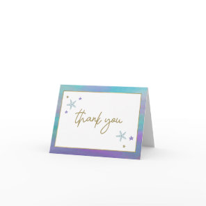 SIREN Purple Mermaid Sea Shell Tropical Beach Thank You Card