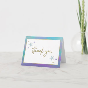 SIREN Purple Mermaid Sea Shell Tropical Beach Thank You Card