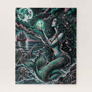 Siren’s Cove Dark Mermaid Nautical Fantasy Jigsaw Puzzle
