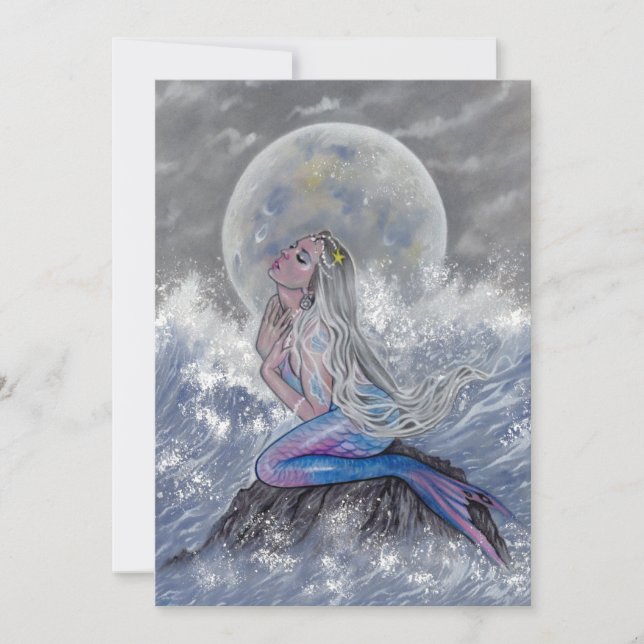 Sirena mermaid moon notecard (Front)