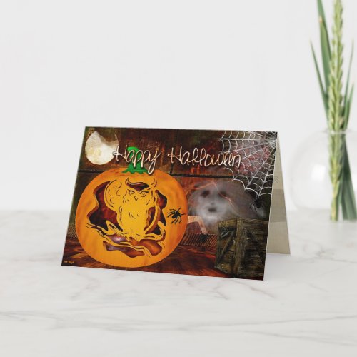 Sirens Haunted Halloween Pumpkin Carving Card