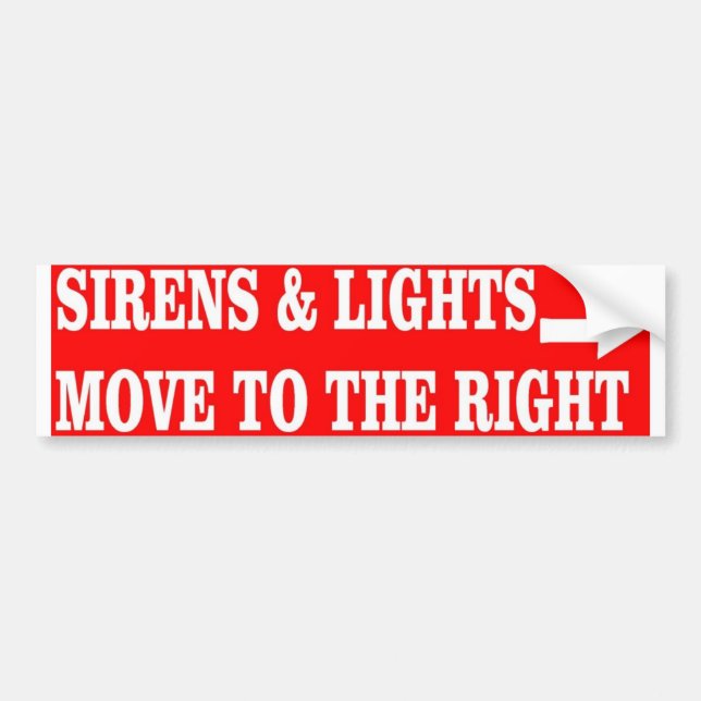 SIRENS & LIGHTS BUMPER STICKER (Front)
