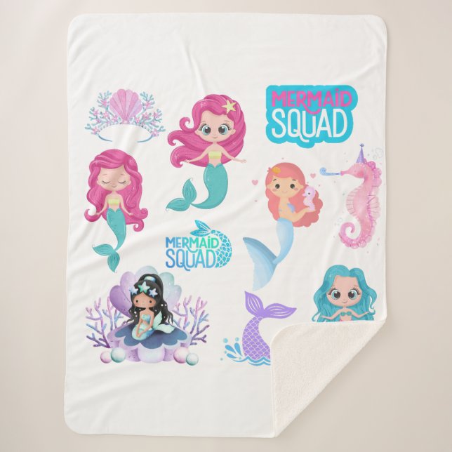 Siren's Sherpa manta Sherpa Blanket (Front)