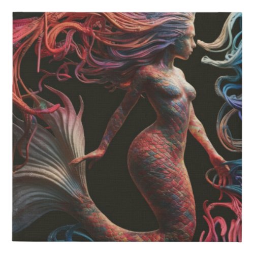 Sirens Symphony Kaleidoscopic Elegance Faux Canvas Print