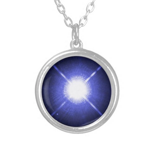 Sirius A and B bright night stars Silver Plated Necklace