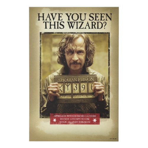 Sirius Black Wanted Poster Faux Canvas Print