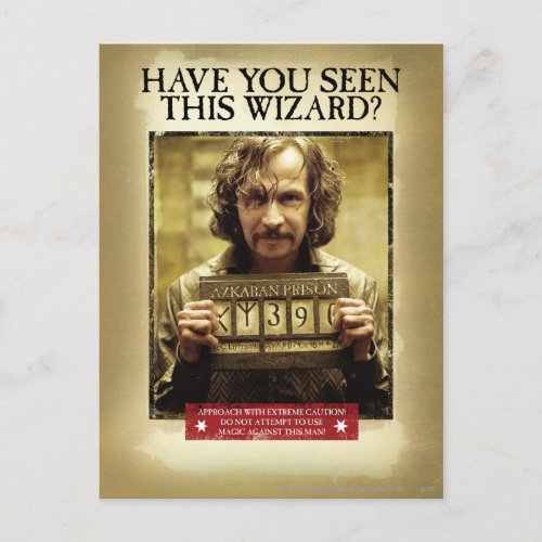 Sirius Black Wanted Poster Postcard