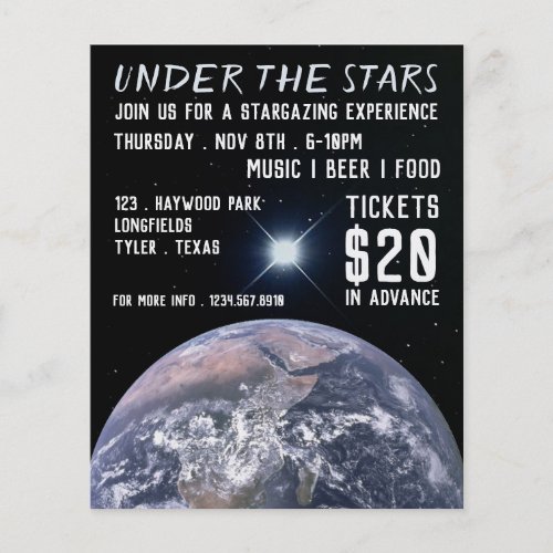Sirius Star  Earth Planetarium Event Advertising Flyer