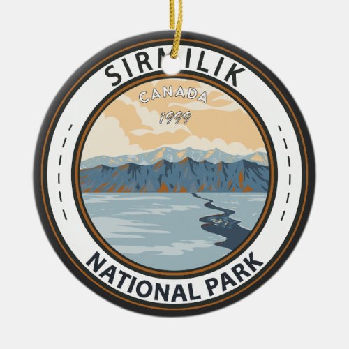 Sirmilik National Park Canada Travel Vintage Badge Ceramic Ornament