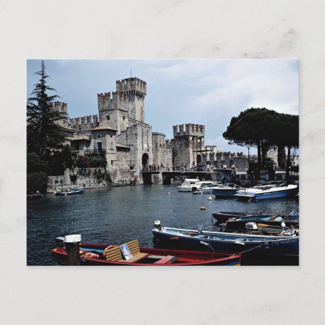 Sirmione Castle, south side, Lake Garda, Italy Postcard (Front)