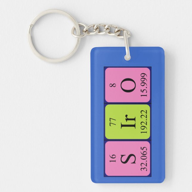 Siro periodic table name keyring (Front)