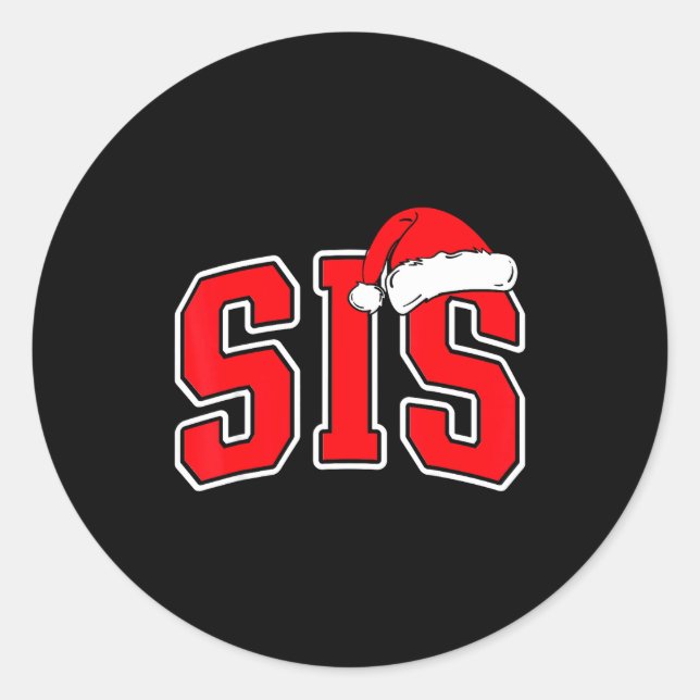 Sis Claus Christmas Matching Family Xmas Pajama Si Classic Round Sticker (Front)