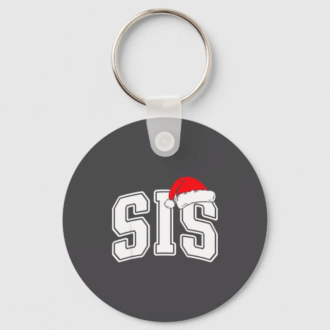Sis Claus Christmas Matching Family Xmas Pajama Si Keychain (Front)
