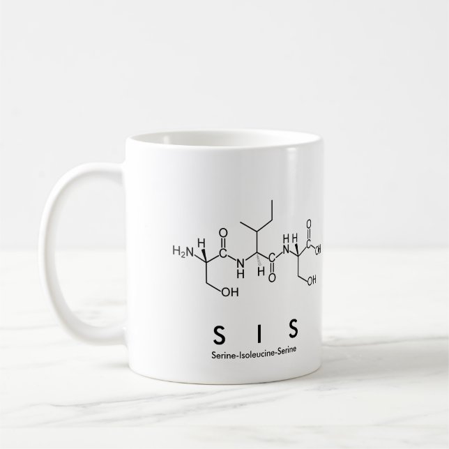 Sis peptide name mug (Left)