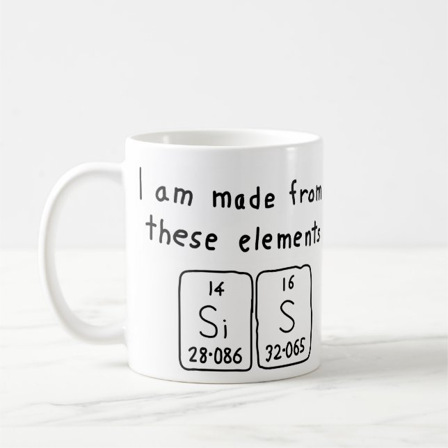 Sis periodic table name mug (Left)