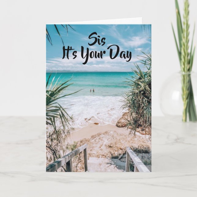 **SIS** SUNSHINE / BLUE SKIES BIRTHDAY WISHES CARD (Front)