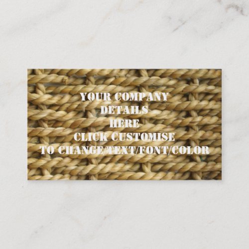 Sisal basket weave pattern business card