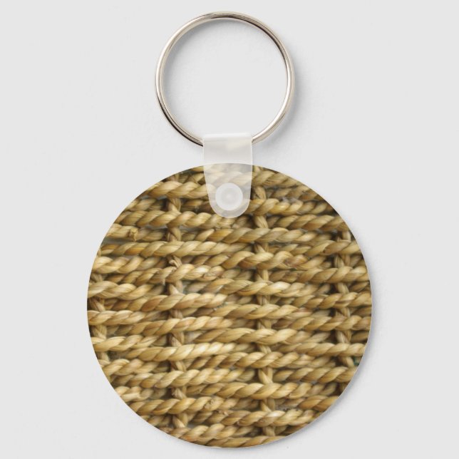 Sisal basket weave pattern keychain (Front)