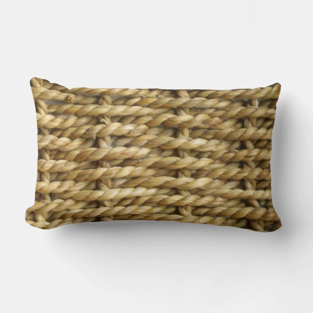 Sisal basket weave pattern lumbar pillow (Front)