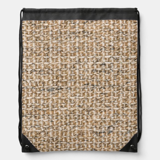 Sisal carpet pattern drawstring bag (Front)