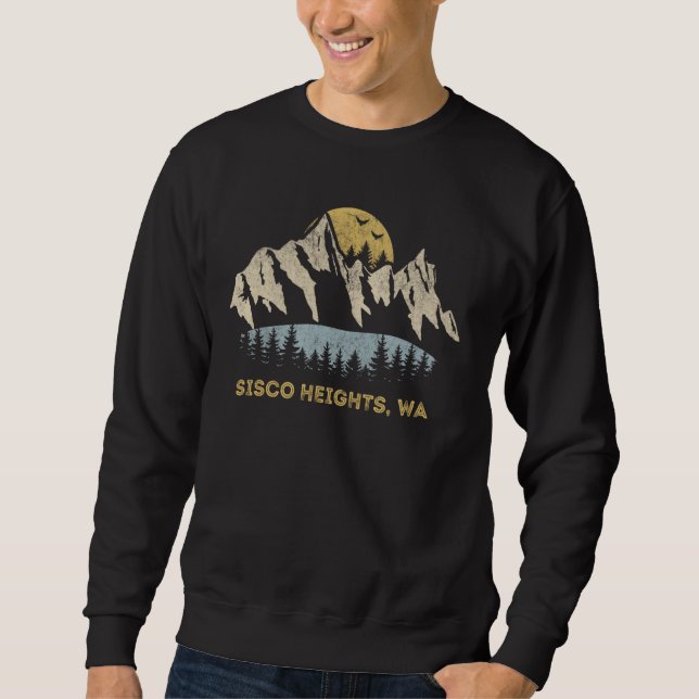 Sisco Heights Washington Mountain Sunset Sunrise W Sweatshirt (Front)