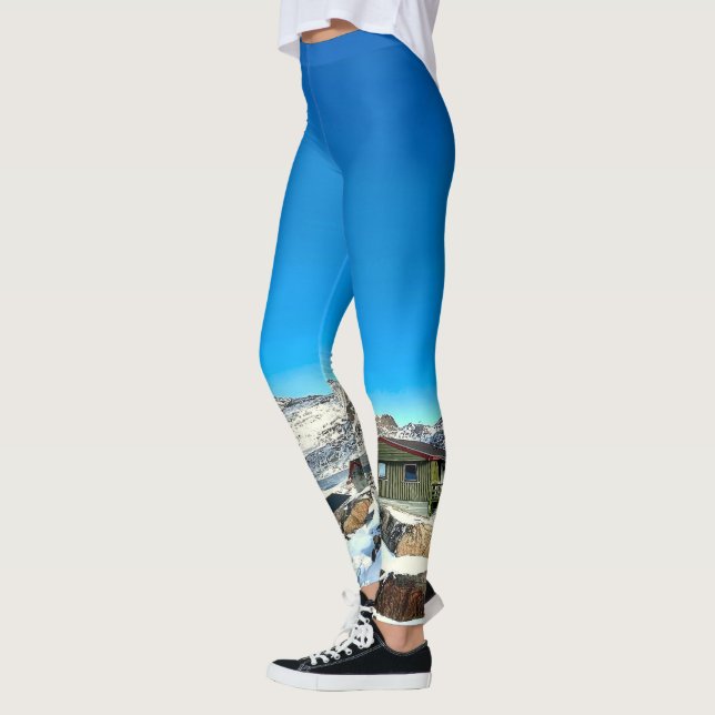 Sisimiut Greenland Clear Blue Sky Colourful Houses Leggings (Left)