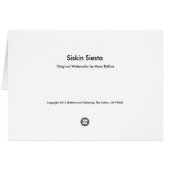 Siskin Siesta (Back Horizontal)