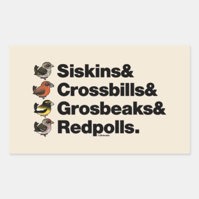 Siskins &amp; Crossbills &amp; Grosbeaks &amp; Redpolls Rectangular Sticker