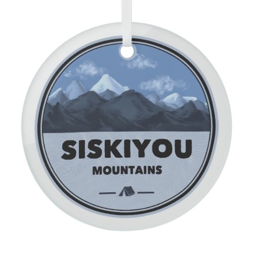 Siskiyou Mountains California Camping Glass Ornament