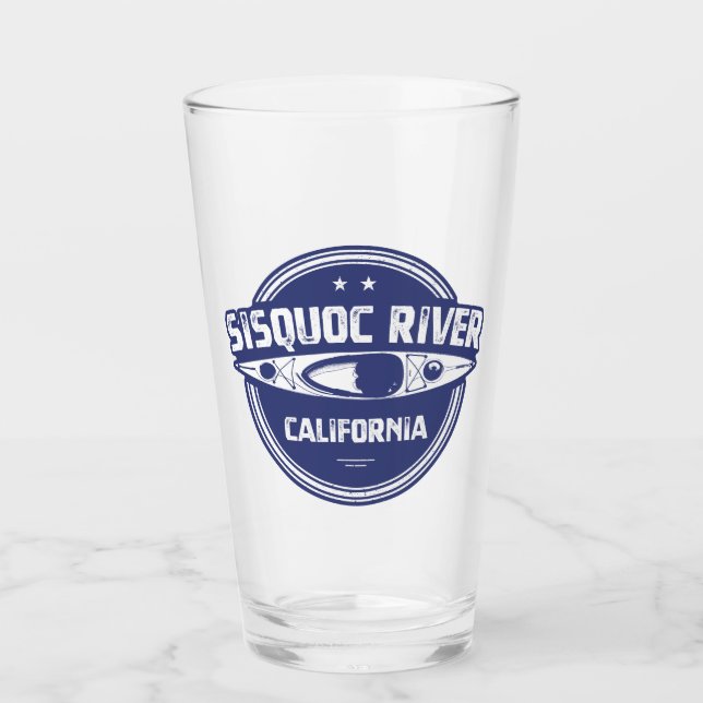 Sisquoc River California Kayaking Glass (Front)