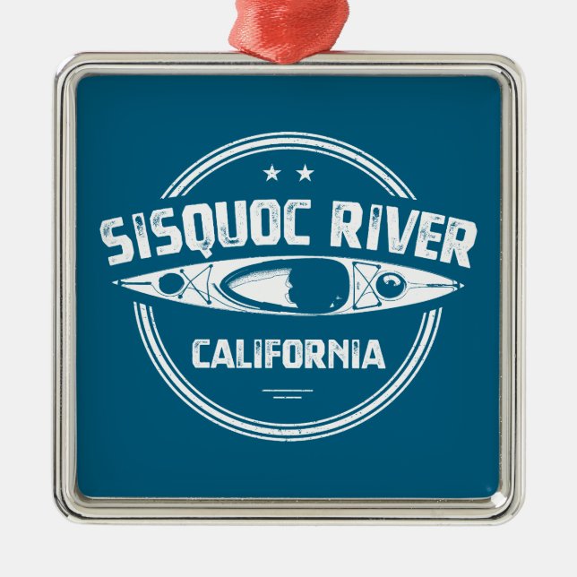 Sisquoc River California Kayaking Metal Ornament (Front)