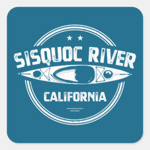 Sisquoc River California Kayaking Square Sticker