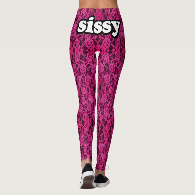 Sissy Leggings Dark Pink (Back)