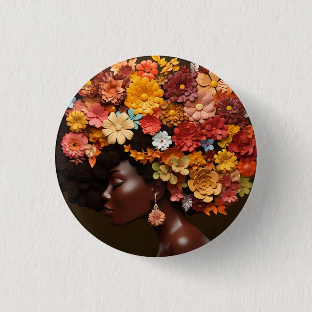Sista Black Queen Melanin Woman Black Girl Magic Button (Front)