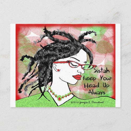 Sistah keep your head up always postcard