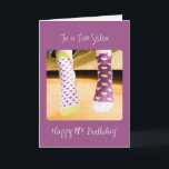 Sister 14th Birthday Crazy Socks Card<br><div class="desc">The are two super cute,  heart-filled mismatched socks appearing on the cover of this card. This will be the perfect gift you can give to a dear sister once she finally celebrates her 14th birthday soon. Order a copy of this one today!</div>