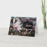 Sister 27th Birthday with magnolia Card<br><div class="desc">A beautiful pink magnolia growing on a tree in springtime. A beautiful card that will be sure to please your sister on her 27th birthday.</div>