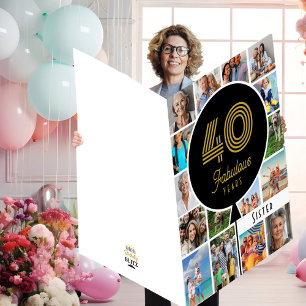 Sister 40th Birthday Custom Photo Giant Card