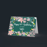 Sister 40th Birthday Green Flowers Card<br><div class="desc">Your dearest,  sweetest and beloved sister will be turning four decades old soon. When this special day finally arrives you should give her this card to greet her a happy 40th and to wish her more wonderful years to come.</div>