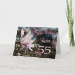 Sister 55th Birthday with magnolia Card<br><div class="desc">A beautiful pink magnolia growing on a tree in springtime. A beautiful card that will be sure to please your sister on her 55th birthday.</div>