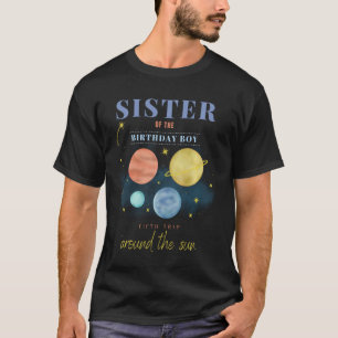 Sister 5th Birthday Fifth Trip Around The Sun Spac T-Shirt