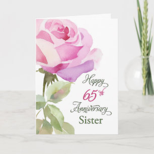 Sister 65th Anniversary Catholic Nun Pink Rose Card