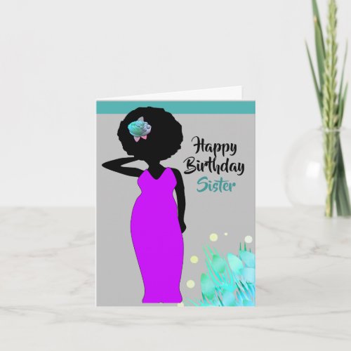Sister African American Happy Birthday Card
