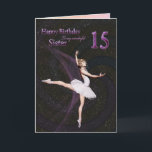 Sister age 15, a ballerina birthday card<br><div class="desc">A beautiful ballerina dancing on a birthday card for a sister</div>