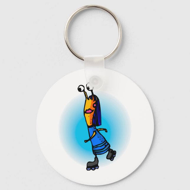Sister Alien Skating Keychain (Front)