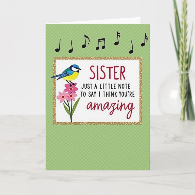 Sister Amazing Note Card (Front)